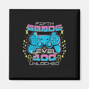100 Days Of School 5th Grade Level Unlocked Video Magnet