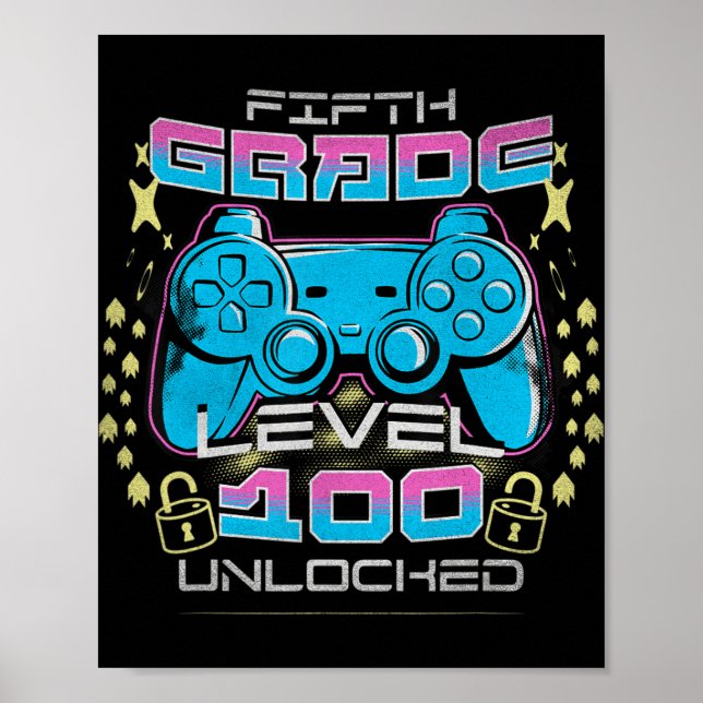 100 Days Of School 5th Grade Level Unlocked Video  Poster (Front)