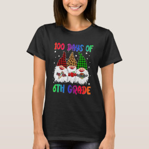 100 Days Of School 6th Grade Gnome Costume Women M T-Shirt
