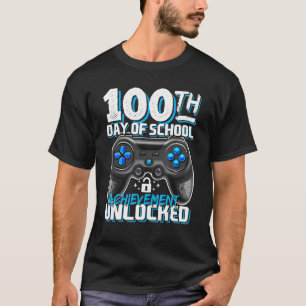 100 Days Of School Achievement Unlocked Video Game T-Shirt
