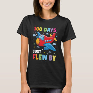 100 Days of School Airplane 100th Day of School Bo T-Shirt