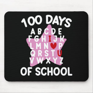 100 Days Of School Alphabet 100th Day Teacher Mouse Pad