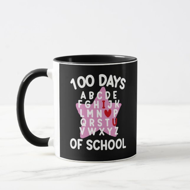 100 Days Of School Alphabet 100th Day Teacher  Mug (Left)