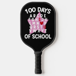 100 Days Of School Alphabet 100th Day Teacher Pickleball Paddle