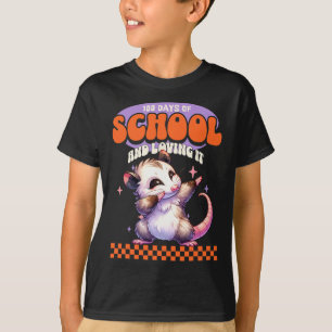 100 Days Of School And Loving It Dabbing Opossum T-Shirt