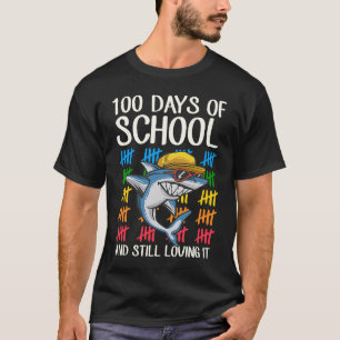 100 Days Of School And Still Loving It Cool Shark  T-Shirt