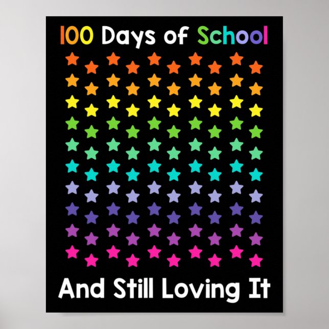 100 Days Of School And Still Loving It Happy 100th Poster (Front)