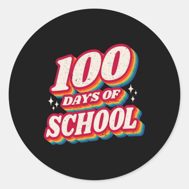 100 Days Of School And Still Loving It Hearts 100t Classic Round Sticker (Front)