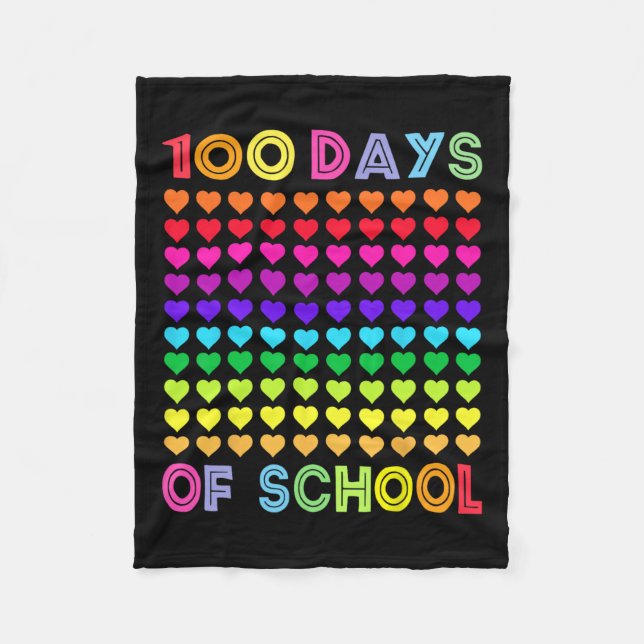 100 Days Of School And Still Loving It Hearts 100t Fleece Blanket (Front)