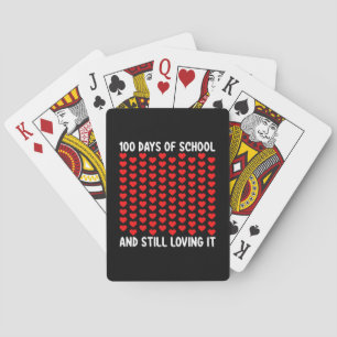 100 Days of School and Still Loving It Hearts Love Playing Cards