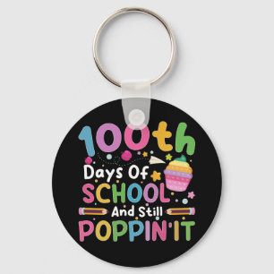 100 Days Of School And Still Poppin' Girl  Keychain