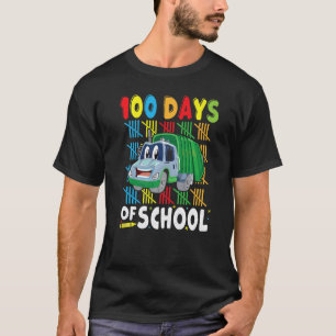 100 Days of School Apparel Garbage Truck for Teach T-Shirt