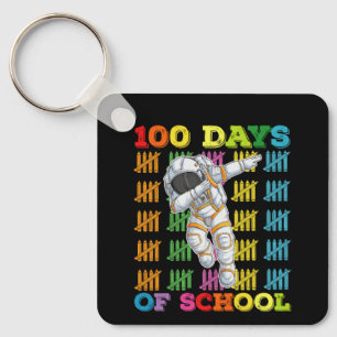 100 Days Of School Astronaut Teacher Keychain
