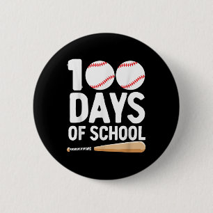 100 Days Of School Baseball 100th Day For Boys 2 Inch Round Button