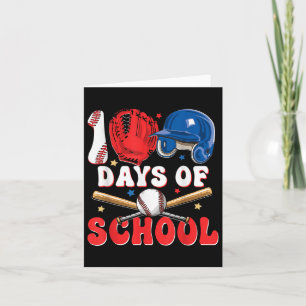 100 Days Of School Baseball 100th Day For Boys Card