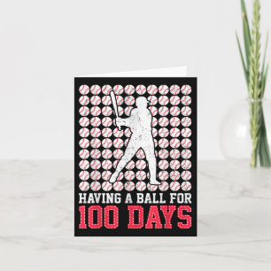 100 Days Of School Baseball 100th Day For Boys Card
