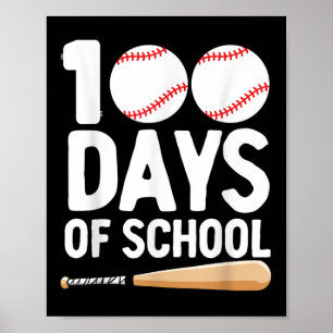 100 Days Of School Baseball 100th Day For Boys Poster