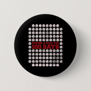 100 Days Of School Baseball 100th Day Of School 2 Inch Round Button