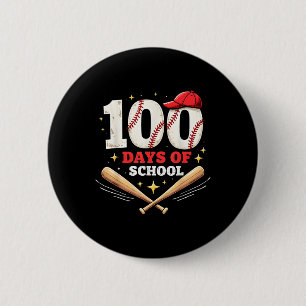 100 Days Of School Baseball 100th Day Of School 2 Inch Round Button