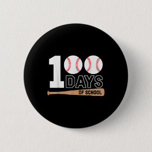 100 Days Of School Baseball 100th Day Of School 2 Inch Round Button