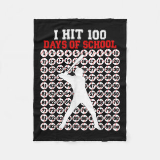 100 Days Of School Baseball 100th Day Of School Fleece Blanket
