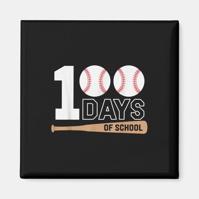 100 Days Of School Baseball 100th Day Of School Magnet (Front)