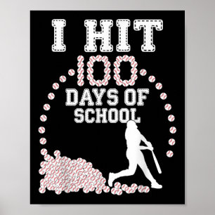 100 Days Of School Baseball 100th Day Of School Poster