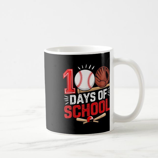 100 Days Of School Baseball 100th Day Student Coffee Mug (Right)