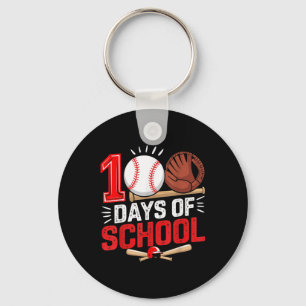 100 Days Of School Baseball 100th Day Student Keychain