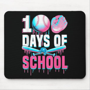 100 Days Of School Baseball Bat Drip 100th Day Of Mouse Pad
