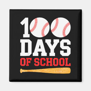 100 Days Of School Baseball Boys 100 Days Smarter Magnet