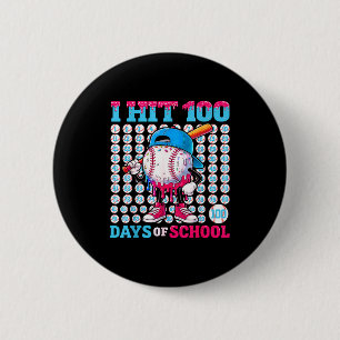 100 Days Of School Baseball Drip Boys Kids 100th D 2 Inch Round Button