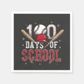 100 Days of School Baseball Sport Lovers  Napkin