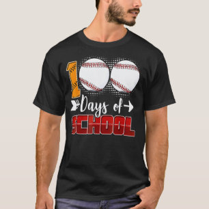 100 Days of School Baseball Teacher Kids 100th Day T-Shirt