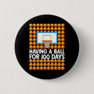 100 Days Of School Basketball 100th Day Balls For 2 Inch Round Button