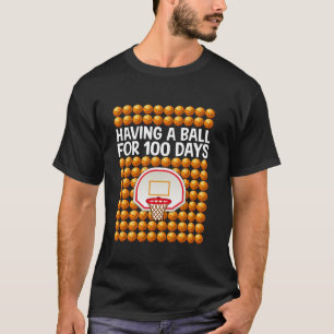 100 Days Of School Basketball 100th Day Balls For  T-Shirt