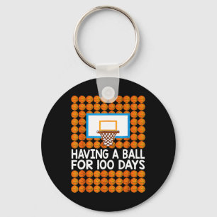 100 Days Of School Basketball 100th Day Balls Gift Keychain