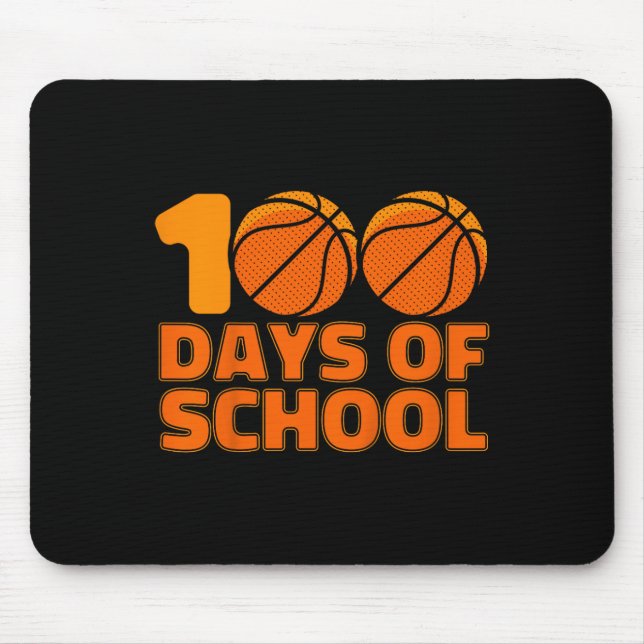 100 Days Of School Basketball 100th Day Of School  Mouse Pad (Front)