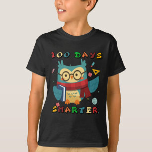 100 Days Of School Boy Girl Gift Smarter Owl Lover T-Shirt