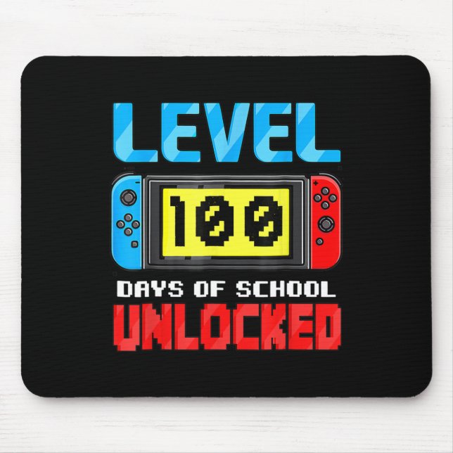 100 Days Of School Boys 100th Day Of School Level  Mouse Pad (Front)