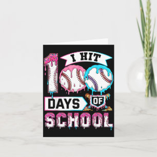 100 Days Of School Boys Baseball Drip 100th Day Ki Card