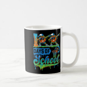 100 Days Of School Boys Basketball Drip 100th Day  Coffee Mug