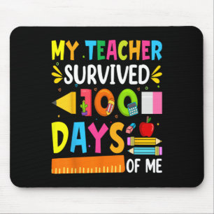 100 Days Of School Boys Girls Kids Teacher Gift Fu Mouse Pad