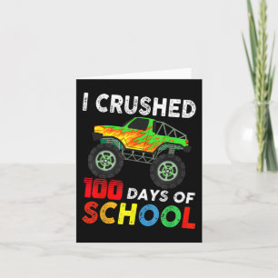 100 Days Of School Boys Monster Trucks  Card