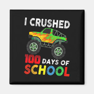 100 Days Of School Boys Monster Trucks  Magnet