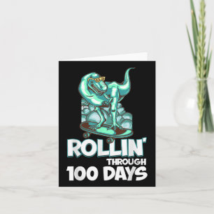 100 Days Of School Boys Teacher 100th Day T Rex Ou Card