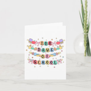 100 Days Of School Bracelet 100th Day Girls Kids Card