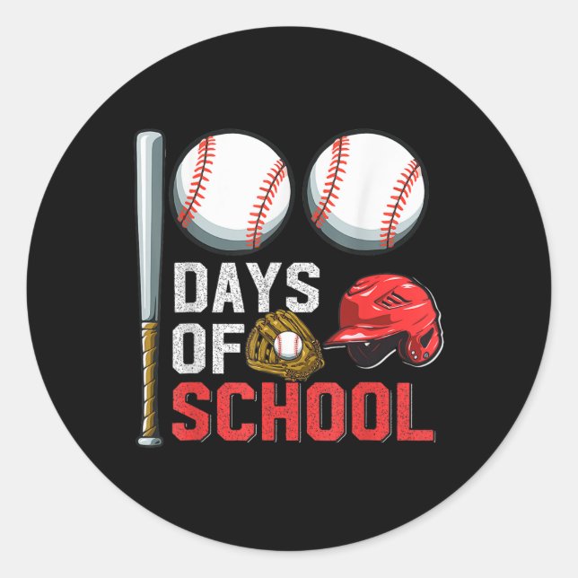 100 Days Of School Bysebyll 100th Day Student Kids Classic Round Sticker (Front)