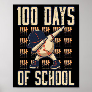 100 Days Of School Bysebyll Dab 100th Day Boys Kid Poster