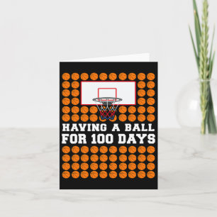 100 Days Of School Bysketll 100th Day Gift For Boy Card